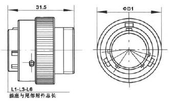 XC電連接器尺寸圖
