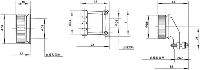 XC航空插頭尺寸圖